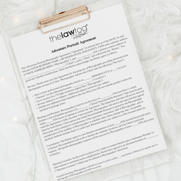 Adventure Photography Contract
