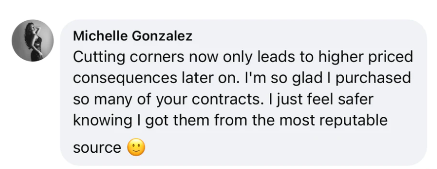 Photographer Michelle Gonzalez LawTog contract testimonial